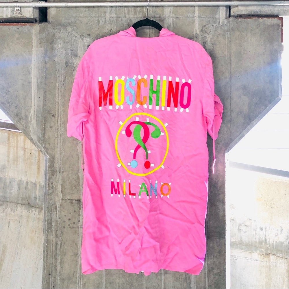 MOSCHINO COUTURE! Pink Cut Out Doll Text Hoodie 6